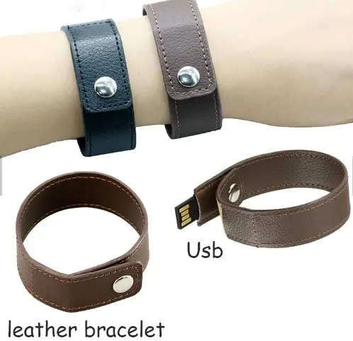 PU Leather Bracelet Wrist Band USB Flash Drive 8gb 16gb 32gb Pendrive 3.0