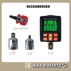 Adaptateur de couple numérique 1/2 pouce, 60,18-1194,84 po-lb Clé dynamométrique numérique lb /6,8-135 Nm, convertisseur de couple 1/2'', adaptateur 3/8'' et 1/4'' - Product Image 4