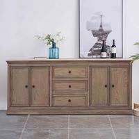 Vente directe d'usine, buffet en bois massif de style rustique américain, armoire de rangement pour salon et salle à manger, personnalisable