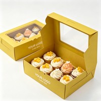 Scatola per Imballaggio di Dolci e Pasticcini da Asporto, Confezione per Cupcake all'Ingrosso, Scatola per Biscotti e Mini Cupcake con Stampa a Inchiostro di Soia