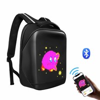 Mochila Moderna con Pantalla LED de Mensajes con Sensor de Luz, Bolsa para Portátil LED Portátil, Bolsa con Pantalla LED Digital de Mensajes en Movimiento