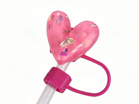 Bouchon anti-poussière en silicone mignon pour paille, réutilisable, motif dessin animé, pour gobelets, anti-fuite, accessoires de protection