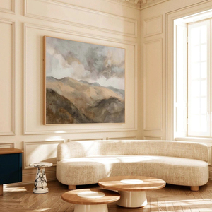 Minimalist Landscape Oil <b>Painting</b> Canvas Art Mountain Scene Wall Decor With Wood <b>Frame</b> Indoor Hand Made Original - Product Image 2
