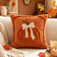Housse de coussin brodée citrouille d'Halloween, douce et décorative, pour canapé, chambre, maison, décoration de vacances