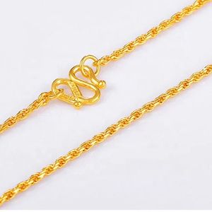 Collier ras du cou Xinfly en or jaune pur 24 carats 999, style tendance, chaîne torsadée pour mariages, cadeaux, fiançailles, fêtes - Product Image 3