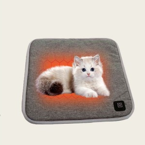 Tapis chauffant carré pour animaux de compagnie USB pour chiens et chats, coussin chauffant imperméable au design simple pour l'hiver - Product Image 1