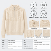 Pull en maille rétro pour femme, col montant, à motif torsadé, manches longues, demi-zip, chaud, pour l'automne et l'hiver, vente en gros OEM ODM