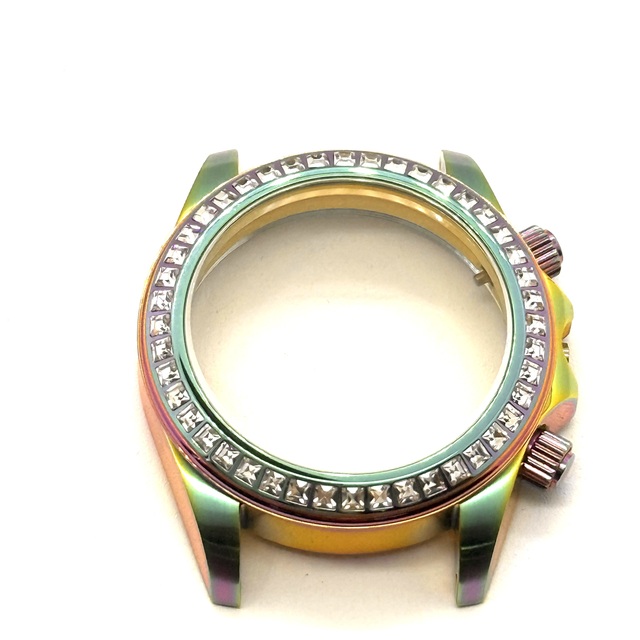 High Quality Luxury Watch Case Fit VK63 Movement Watch Parts 36mm 40mm CNC Plating Gold Watch Accessories & Parts