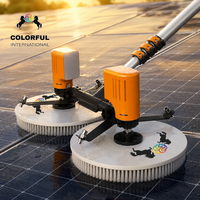 Machine de nettoyage professionnelle pour panneaux solaires TS-2, brosse rotative à double tête, perche réglable de 3,5m à 7,5m, outil de lavage électrique pour panneaux photovoltaïques