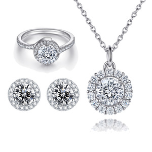 Hot Sale S925 Silver AAA CZ Stone Bridal Jewelry <b>Set</b> for Women, Rhodium Plated Zirconia Necklace Earrings <b>Bracelet</b> Jewelry <b>Sets</b> - Product Image 1