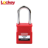 Verrouillage d'isolement électrique durable, cadenas de sécurité industriel Loto avec manille en acier de 38 mm, clé maîtresse, couleur rouge