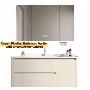 Nuevo y Moderno Mueble de Baño de Aluminio Resistente al Agua, Montado en la Pared, con Lavabo de Cerámica Integrado, Disponible en Stock - Product Image 1
