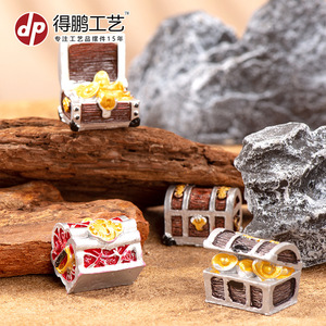 Cofres del tesoro en miniatura, decoraciones de resina para acuarios, adorno para paisajismo de peceras, estilo clásico D1298 - Product Image 2