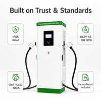 Station de recharge rapide DC avec écran tactile LCD 7 pouces, chargeur EV 120 kW, OCPP, double pistolet, contrôle d'accès, pour parking public WrightCharge