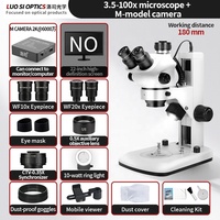 Microscopio Trinocular Estéreo con Zoom y Puerto para Cámara HDMI 3.5X-100X para Documentación Digital y Demostración Educativa