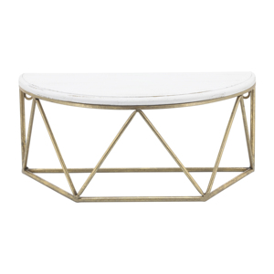 Mensola da Parete Geometrica con Struttura in Metallo e Piano in Legno, Organizzatore Decorativo Sospeso per Soggiorno e Arredamento Casa - Product Image 1