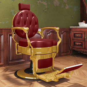 Fauteuil <span class=keywords><strong>de</strong></span> barbier en cuir rétro haut <span class=keywords><strong>de</strong></span> gamme pour hommes, avec fonctions inclinables et rotatives, et accoudoirs, pour <span class=keywords><strong>salon</strong></span> <span class=keywords><strong>de</strong></span> <span class=keywords><strong>coiffure</strong></span> et barbier - Product Image 3
