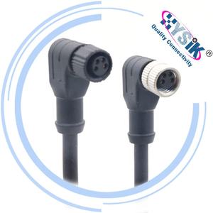 M8 4 Pin sağ açı dişi konnektör kablo IP67 sensör için kodlanmış Overmolded kordset su geçirmez bağlantı - Product Image 1