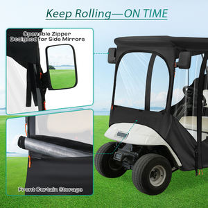 עגלת גולף שחור עמיד למים באגי גולף לשמור על קו חם 2 רוכסנים דלת כיסוי גשם עבור ezgo/txt 2 דגם מושב - Product Image 2