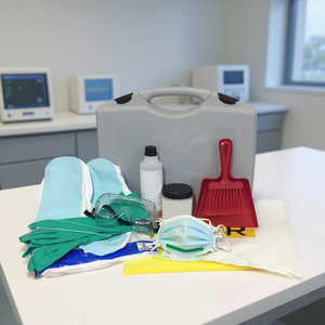 Ttake Spill <b>Kit</b> For Biological Liquids In Portable Container With Gloves Mask And Cleaning <b>Tools</b> - Product Image 3