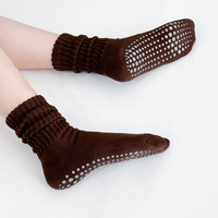 Chaussettes longues antidérapantes personnalisées pour le sport, l'entraînement, le Pilates, le yoga, avec logo personnalisé, en Spandex/Polyester/Coton, écologiques