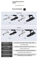 Projecteur LED sur rail en aluminium, CRI 90 élevé, noir, 50 000 heures, pour restaurant, peinture, fond photo, bar, KTV, éclairage de projection focalisable