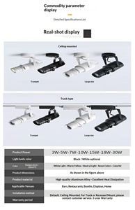 Projecteur LED sur rail en aluminium, CRI 90 élevé, pour restaurant, peinture, fond photo, bar, KTV, éclairage de projection focalisable - Product Image 4