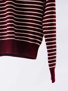 Tendance 2025 A/W nouveau cachemire <span class=keywords><strong>laine</strong></span> industrie lourde perlée élégant col en v rayé <span class=keywords><strong>pull</strong></span> en tricot pour les femmes - Product Image 4