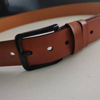 Ceinture pour homme vintage classique en alliage PU, style large, 3,8 cm, avec boucle à ardillon