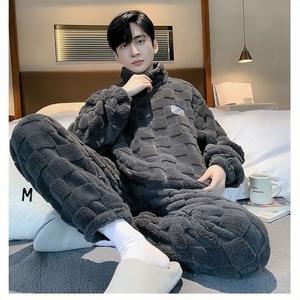 <span class=keywords><strong>Pigiama</strong></span> da <span class=keywords><strong>Uomo</strong></span> Ispessito Moda Inverno Direttamente dalla Fabbrica in Caldo e Comodo <span class=keywords><strong>Pile</strong></span> Corallo Indumento Casual da Casa - Product Image 3