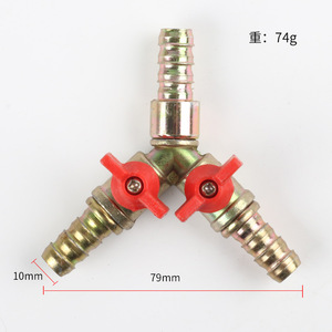 Raccord en T en cuivre de type Y pour tuyau de gaz de 8 mm avec vanne papillon pour la gestion de l'eau - Product Image 1