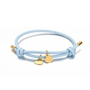 Braccialetto con Charm a Cuore Personalizzabile con Nome, Placcato Oro, Bracciale a Corda per Coppie con Incisione, Regalo d'Amore per Lei, Regolabile - Product Image 1
