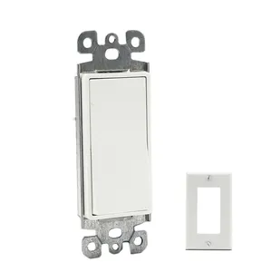 Interruptor de parede decorativo eua, interruptor de parede 15amp branco 1 way 3 way 4 way on/off para luz