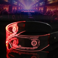 Lunettes lumineuses en acrylique LED Cyberpunk, lunettes colorées qui s'illuminent, lunettes pour festivals de musique, lunettes pour soirées, accessoires pour bars, clubs, événements