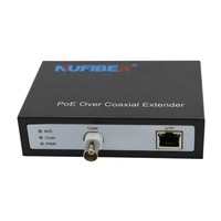 NuFiber PSE/PD EOC POC POE NF-9801PSE/PD Extensor Ethernet sobre Coaxial de 300m, Conversor RJ45 a Coaxial, CCTV IP