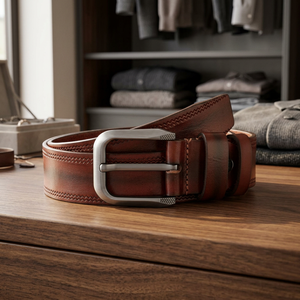 BS INTERNATIONAL NA247 Épingles carrées en acier en cuir de vache véritable, style européen, écologiques, imperméables et robustes, de haute qualité et tendance - Product Image 1