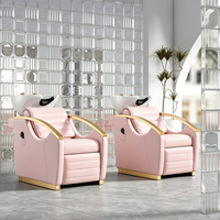 Station de lavage électrique moderne pour salon de coiffure, fauteuil inclinable avec bac à shampoing et chaise, équipement de salon de beauté