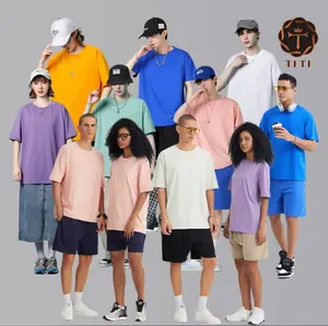 TITI Camiseta branca unissex para homens, camiseta de marca personalizada com estampa de manga curta, atacado de alta qualidade 100% algodão com 15 cores