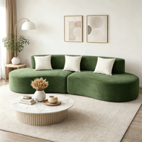 Weißes Cord-Sofa in L-Form, Modulares Dreisitzer-Sofa, Kreatives Unregelmäßiges Anpassbares Modernes Einfaches Schwamm-Sofa für Hotelgebrauch