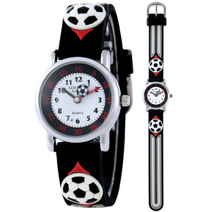3D การ์ตูนสีดำฟุตบอลกันน้ำเด็กนาฬิกานักเรียนเด็กของขวัญวันเกิดนาฬิกาสำหรับเด็กนาฬิกา - Product Image 3