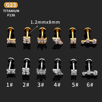 YW G23 titane dos plat boucles d'oreilles poussoir conque Tragus boucles d'oreilles 16g Helix Labret Piercing bijoux pour femmes hommes