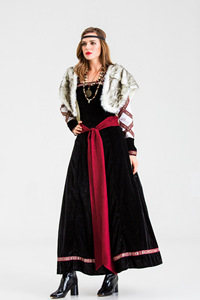 Costume de <span class=keywords><strong>Viking</strong></span> foncé pour adulte Costume de <span class=keywords><strong>Viking</strong></span> Raider médiéval de grande taille pour <span class=keywords><strong>femme</strong></span> - Product Image 6