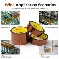 Ruban de masquage antistatique en polyimide 3M 5419 résistant au flux, largeur personnalisée pour les projets de protection des languettes de batteries au lithium