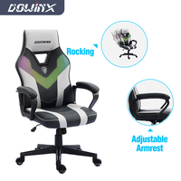 Échantillon gratuit de chaise de bureau multifonctionnelle RGB pour le jeu, avec accoudoirs rembourrés, en cuir, chaise gamer