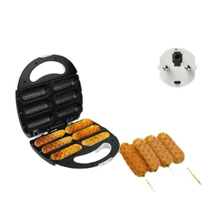 Zogifts Haute Qualité Ménage Uniforme Chaleur 750W Maïs Double Face Chauffage Antiadhésif Revêtement 6 Trous Hot Dog Gaufrier