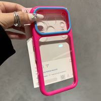 Coque de téléphone transparente antichoc INS avec grande fenêtre pour appareil photo bicolore pour iPhone 17 16 15 13 Pro Max