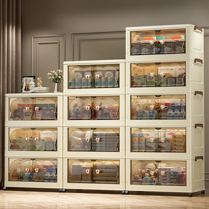 خزانة تخزين متعددة الطبقات قابلة للطي بعرض 50 سم، منظم بلاستيكي بدون تجميع، وحدة تخزين متعددة المستويات متحركة - Product Image 2