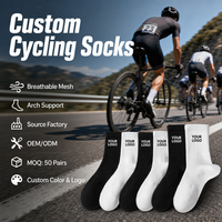 Chaussettes de cyclisme professionnelles pour jeunes hommes, design jacquard personnalisé, respirantes, pour le sport, le vélo de route et les activités de plein air, vente en gros OEM