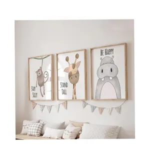 Nursery Decor Set Adorable Baby Room Wall Art with Jungle Animals