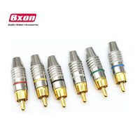 Connecteur audio RCA mâle couleur argent plaqué or sans soudure avec vis